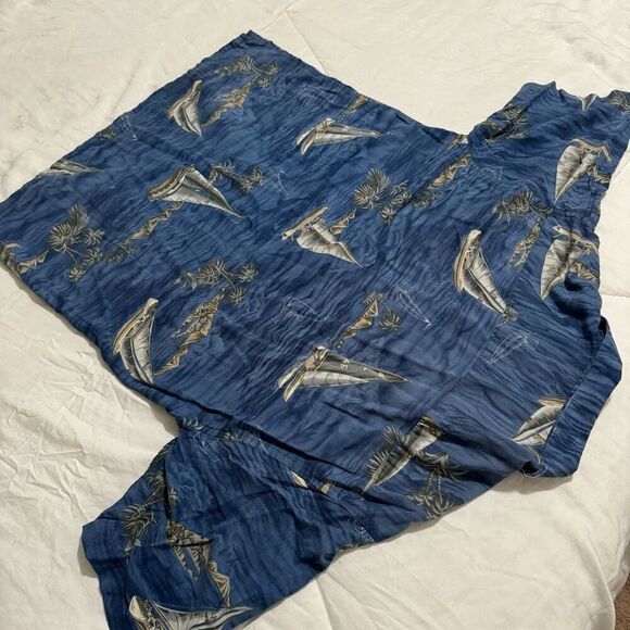 Pierre Cardin Sail Boat Short Sleeve Casual Button Down - Picture 4 of 6